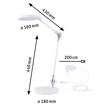 Paulmann 78011 - LED/11W Dimmbare Tischleuchte mit Touch-Funktion NUMIS 230V 2700/4000/6500K weiß