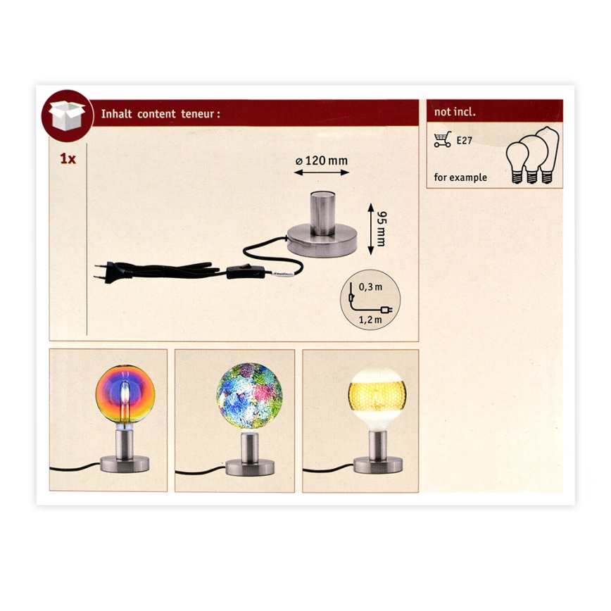 Paulmann 79759 - Tischleuchte HALDOR 1xE27/20W/230V