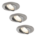 Paulmann 92533 - SET 3xLED-GU10/4W Dimmbare Badezimmer Einbauleuchte PREMIUM 230V