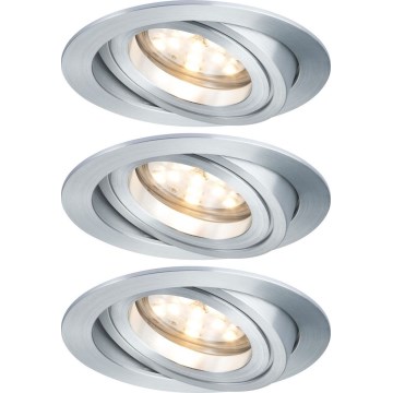 Paulmann 92817 - SET 3xLED/7W IP23 Dimmbare Einbauleuchte für Badezimmer COIN 230V