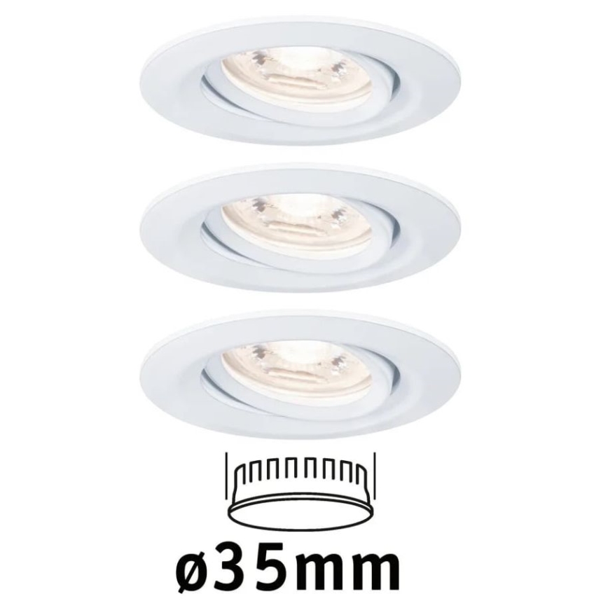 Paulmann 92971 - SET 3x LED/4,2W IP23 Dimmbare Einbauleuchte für Badezimmer NOVA 230V