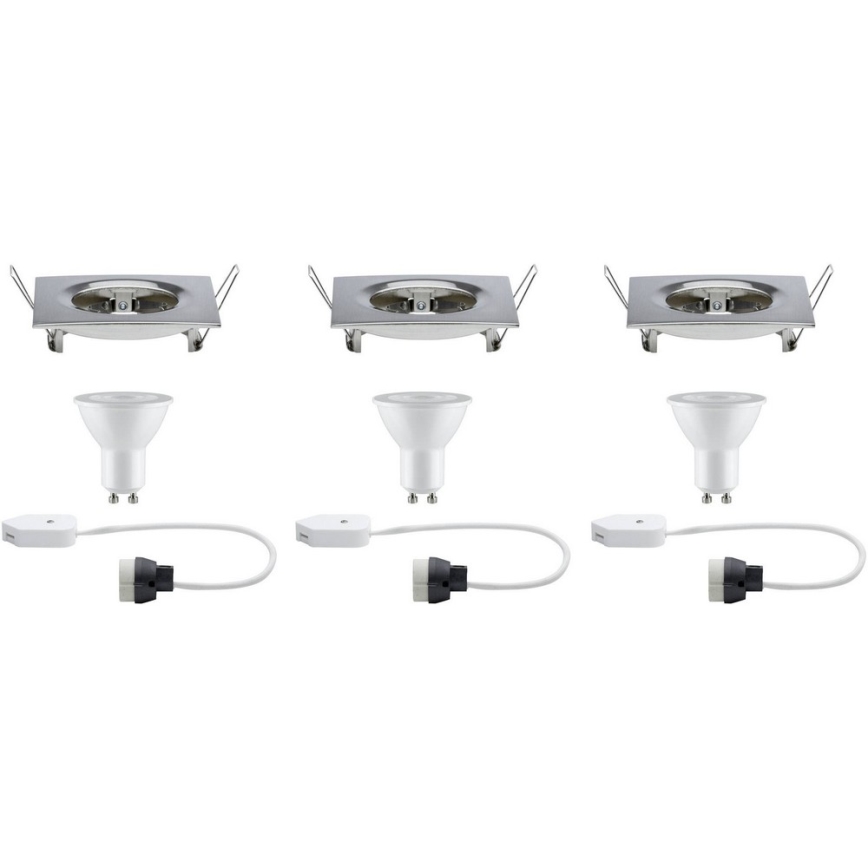 Paulmann 93615 - SET 3x LED/7W IP44 dimmbar Badezimmer Einbauleuchte