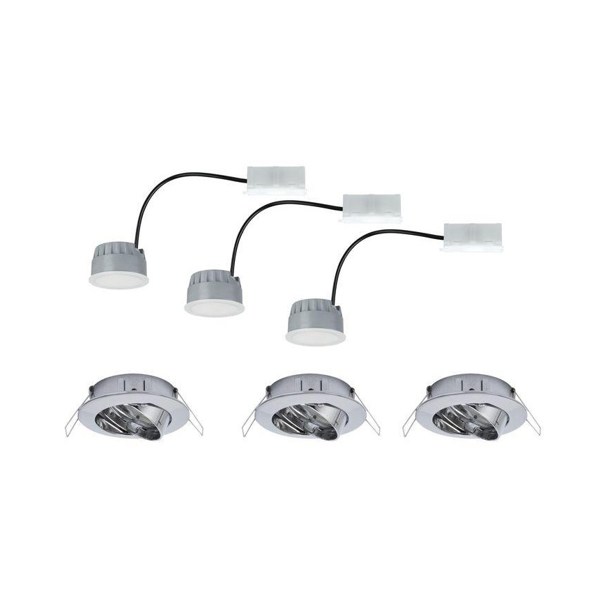 Paulmann 93966 - SET 3xLED/7W IP23 Dimmbare Badeinbauleuchte COIN 230V