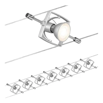 Paulmann 94152 - SET 7xGU5,3/10W Strahler für ein Seilsystem MAC 230V Chrom