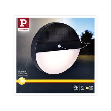 Paulmann 94264 - LED/1W IP44 Außen-Solarleuchte mit Sensor ELOISE 3,7V