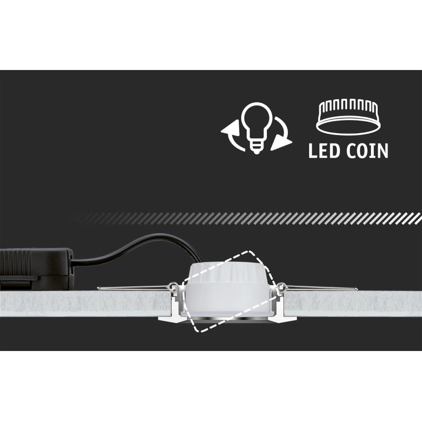 Paulmann 94292 - LED/4W IP23 Einbauleuchte für Badezimmer COIN 230V