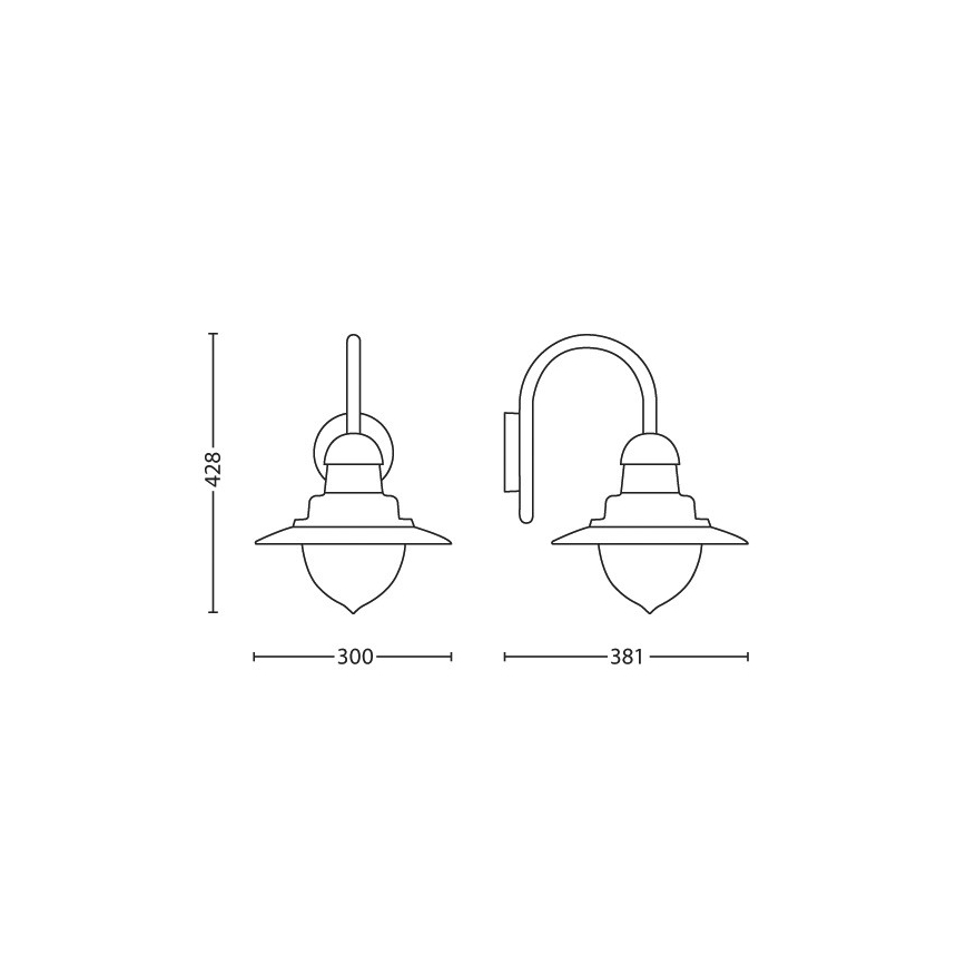 Philips 01652/30/PN - Auβen-Wandbeleuchtung MYGARDEN RAINDROP 1xE27/60W/230V IP44