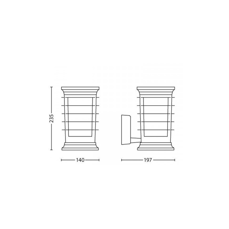 Philips 15280/54/PN - LED-Outdoor-Wandleuchte MyGarden PATIO 1xE27/60W/230V IP44