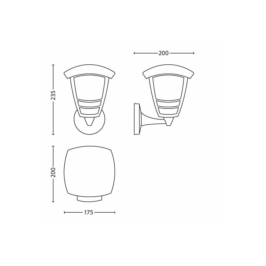 Philips 15380/30/16 - Außenwandleuchte MYGARDEN CREEK 1xE27/60W/230V