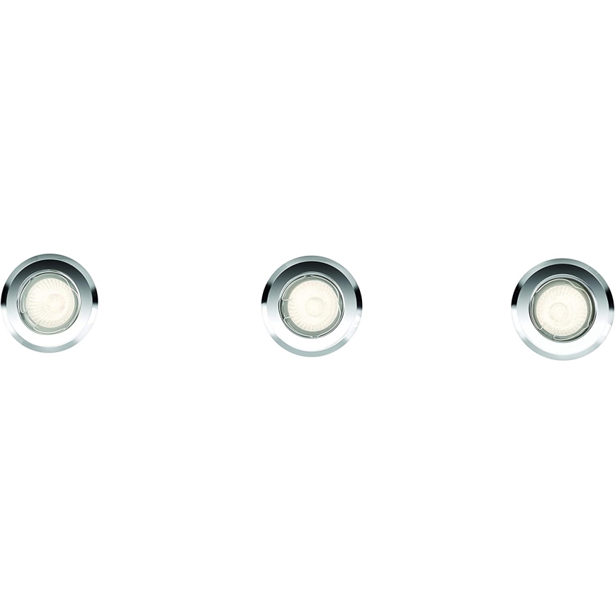 Philips - SET 3x Einbauleuchte 1xGU10/50W/230V Chrom