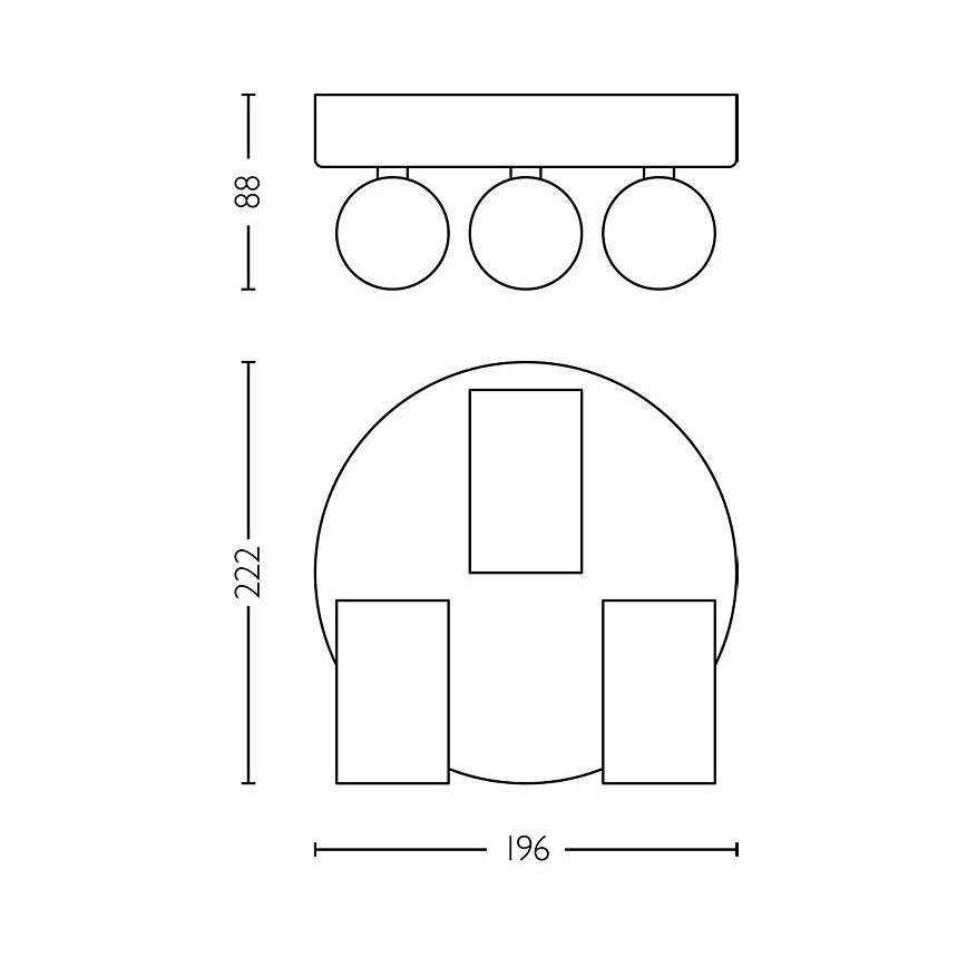 Philips - Badezimmerstrahler IDRIS 3xGU10/5W/230V IP44 schwarz/golden