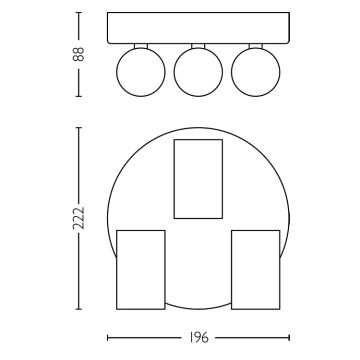 Philips - Badezimmerstrahler IDRIS 3xGU10/5W/230V IP44 schwarz