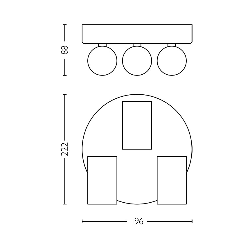 Philips - Badezimmerstrahler IDRIS 3xGU10/5W/230V IP44 schwarz