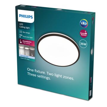 Philips - Dimmbare LED-Deckenleuchte SCENE SWITCH LED/36W/230V d 50 cm 4000K schwarz