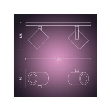 Philips - Dimmbarer LED-RGBW-Strahler Hue ARGENTA 2xGU10/4,2W/230V 2000-6500K