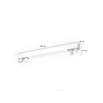 Philips - Dimmbarer LED-RGBW-Strahler Hue CENTRIS 4xGU10/4,2W/230V + LED/11W 2000-6500K