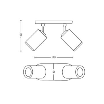 Philips - Dimmbarer LED-RGBW-Strahler Hue FUGATO 2xGU10/4,2W/230V 2000-6500K schwarz