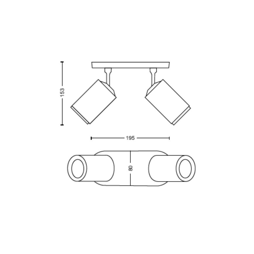 Philips - Dimmbarer LED-RGBW-Strahler Hue FUGATO 2xGU10/4,2W/230V 2000-6500K schwarz