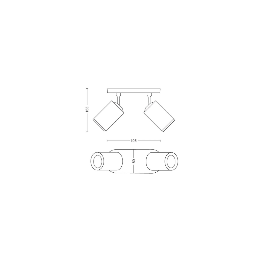 Philips - Dimmbarer LED-RGBW-Strahler Hue FUGATO 2xGU10/4,2W/230V 2000-6500K weiß