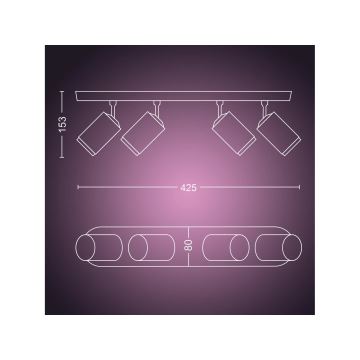 Philips - Dimmbarer LED-RGBW-Strahler Hue FUGATO 4xGU10/4,2W/230V 2000-6500K schwarz