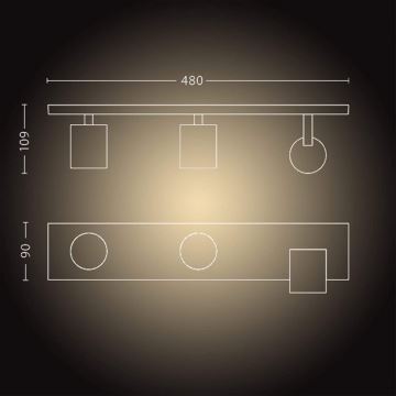 Philips - Dimmbarer LED-Strahler Hue RUNNER 3xGU10/4,2W/230V 2200-6500K + Fernbedienung weiß