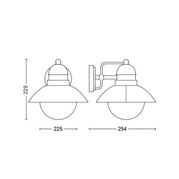 Philips - LED-Wandleuchte für den Außenbereich mit Glühlampe und Dämmerungssensor DAMASCUS 1xE27/9W/230V IP44