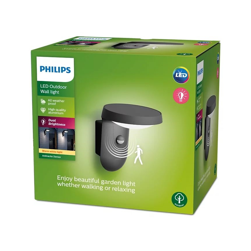 Philips – LED-Outdoor-Wandleuchte mit Sensor LED/9W/230V 2700K IP44