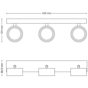 Philips - LED-Strahler 3xLED/5,5W/230V schwarz