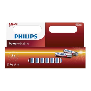 Philips LR03P12W/10 - 12 Stk. alkalische Batterie AAA POWER ALKALINE 1,5V 1150mAh