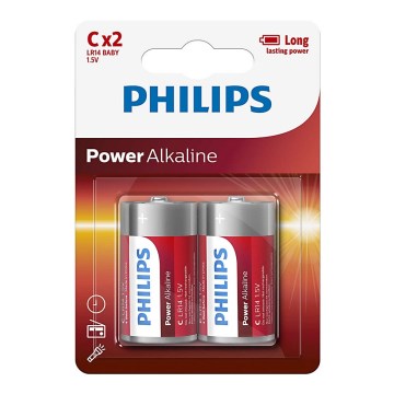 Philips LR14P2B/10 - 2 Stk. alkalische Batterie C POWER ALKALINE 1,5V 7200mAh