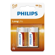 Philips R14L2B/10 - 2 Stück Zinkchlorid-Batterien C LONGLIFE 1,5V 2800mAh