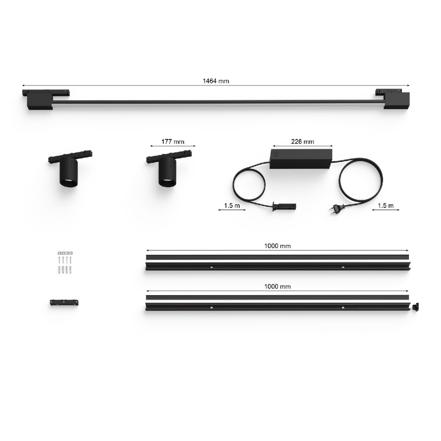 Philips-SET 3x Dimmbare LED-Leuchte für Schienensystem Hue PERIFO LED/39,9W/230V 2000-6500K