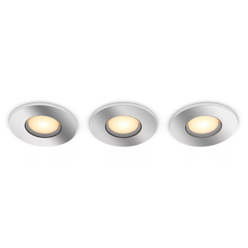 Philips - SET 3x Dimmbare LED-Einbauleuchte für Badezimmer Hue ADORE BATHROOM 1xGU10/4,2W/230V 2200-6500K IP44