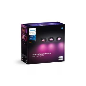 Philips - SET 3x Dimmbare LED-RGBW-Einbauleuchte Hue CENTURA 1xGU10/4,2W/230V 2000-6500K