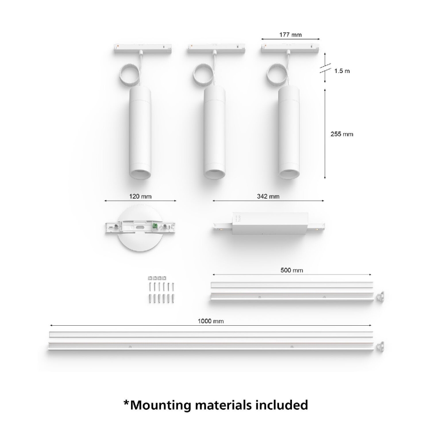 Philips - SET 3x dimmbarer LED RGB-Hängekronleuchter für Schienensystem Hue PERIFO LED RGB/15,6W/230V 2000-6500K