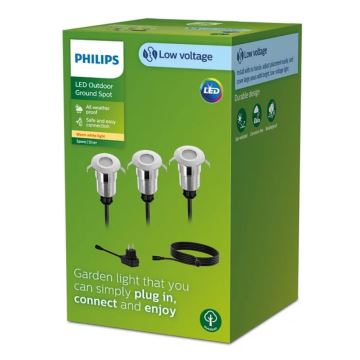 Philips - SET 3x LED-Einbauleuchte für den Außenbereich SPORE LED/1W/24/230V IP67