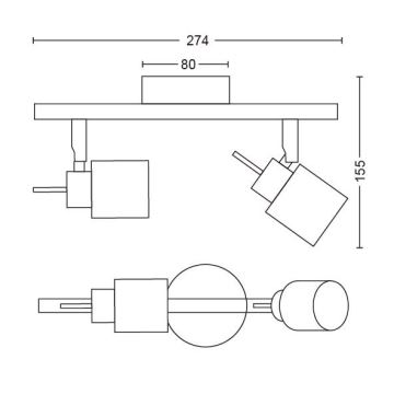 Philips - Strahler 2xGU10/35W/230V schwarz