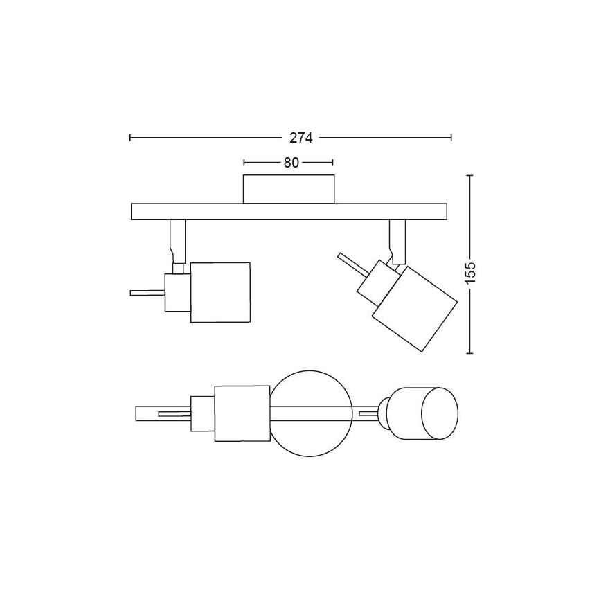 Philips - Strahler 2xGU10/35W/230V schwarz