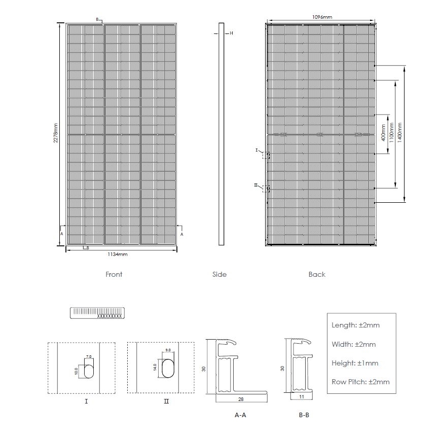 Photovoltaik-Solarpanel JINKO 575Wp IP68 Halbzellen bifazial