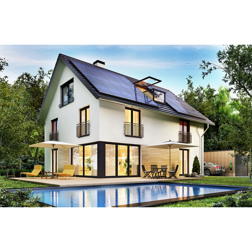 Photovoltaik-Solarpanel LEAPTON 410Wp schwarzer Rahmen IP68 Halbzellen