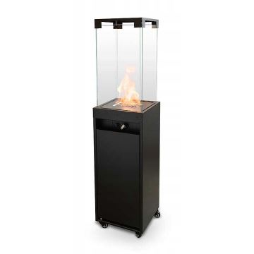 Planika - Outdoor-Gas-Kamin 149,5x36 cm 8kW schwarz + Schutzabdeckung