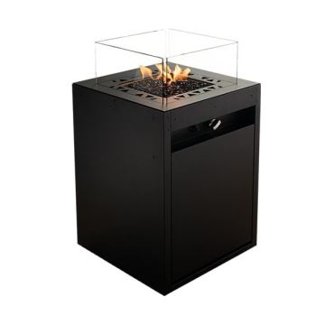 Planika - Outdoor-Gas-Kamin 79,7x48 cm 10kW schwarz + Schutzabdeckung