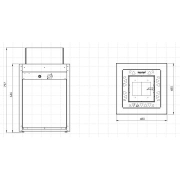 Planika - Outdoor-Gas-Kamin 79,7x48 cm 10kW schwarz + Schutzabdeckung