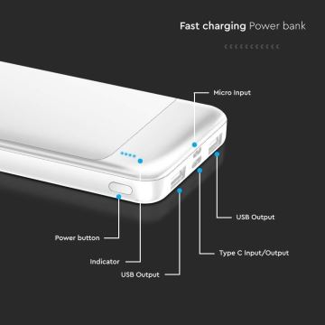 Powerbank Power Delivery 10000mAh/22,5W/5V weiß