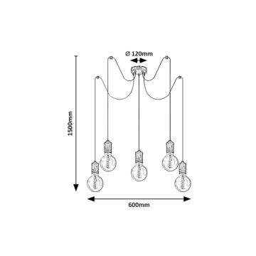 Rabalux - Hängeleuchte 5xE27/25W/230V