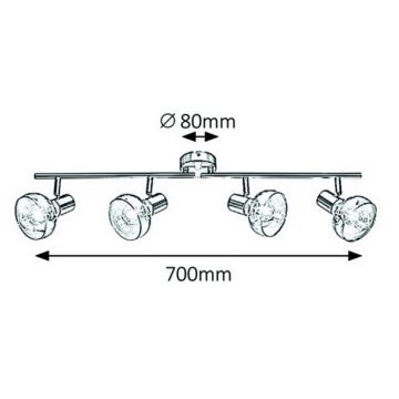 Rabalux 5550 - Spotlight HOLLY 4xE14/40W/230V gold