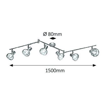 Rabalux 5562 - Spotlight HOLLY 6xE14/40W/230V chrom glänzend