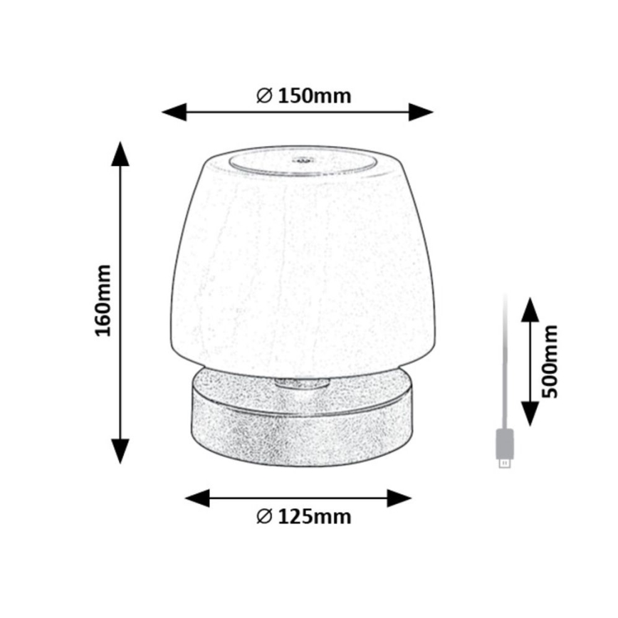 Rabalux – Dimmbare LED-Tischlampe LED/3W/5V 2000 mAh IP44