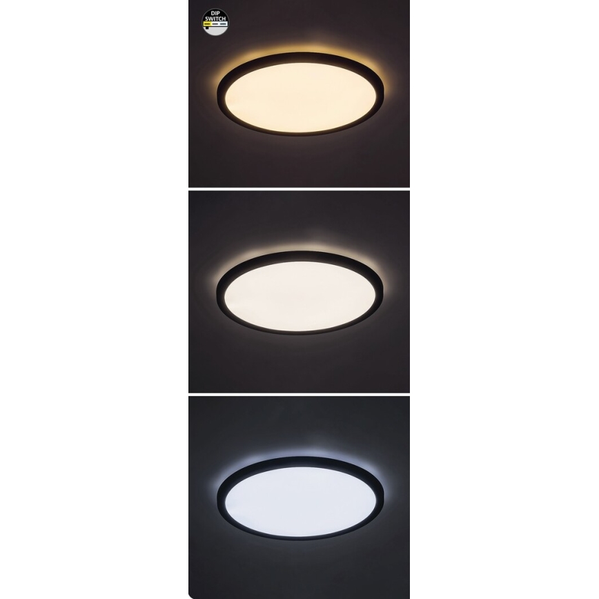 Rabalux - LED-Deckenleuchte LED/24W/230V 3000/4000/6000K d 29 cm schwarz