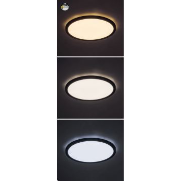 Rabalux - LED-Deckenleuchte LED/36W/230V 3000/4000/6000K d 40 cm schwarz